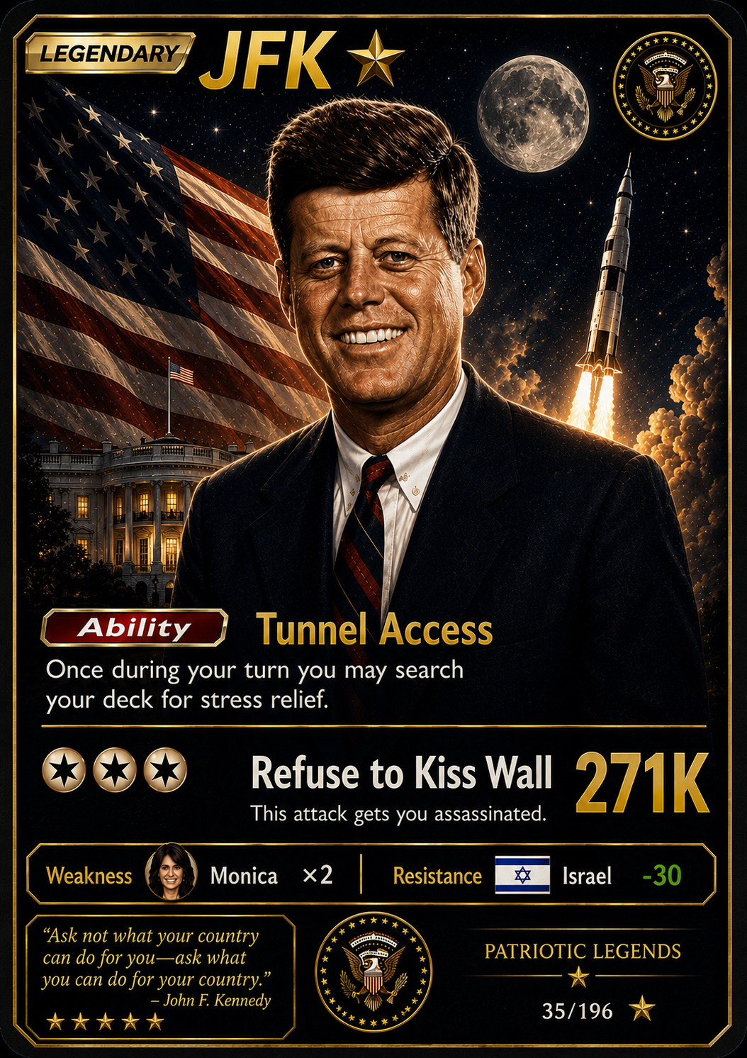 Based JFK Trading Card Vinyl Sticker